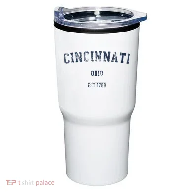 Cincinnati Ohio Distressed Text Sport Style Tumbler
