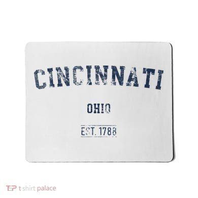 Cincinnati Ohio Distressed Text Sport Style Mousepad