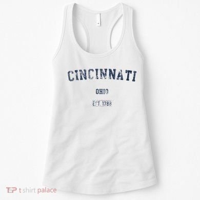 Cincinnati Ohio Distressed Text Sport Style Women's Tank Top