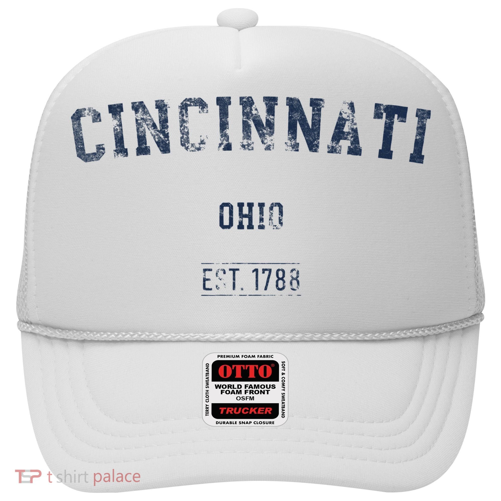 Cincinnati Ohio Distressed Text Sport Style Hat