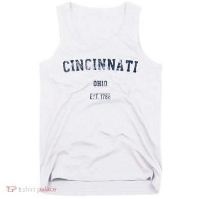 Cincinnati Ohio Distressed Text Sport Style Tank Top