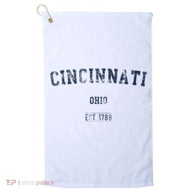 Cincinnati Ohio Distressed Text Sport Style Golf Towel