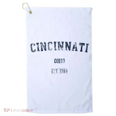 Cincinnati Ohio Distressed Text Sport Style Golf Towel