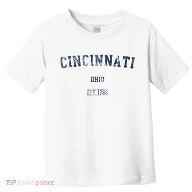 Cincinnati Ohio Distressed Text Sport Style Toddler T-Shirt