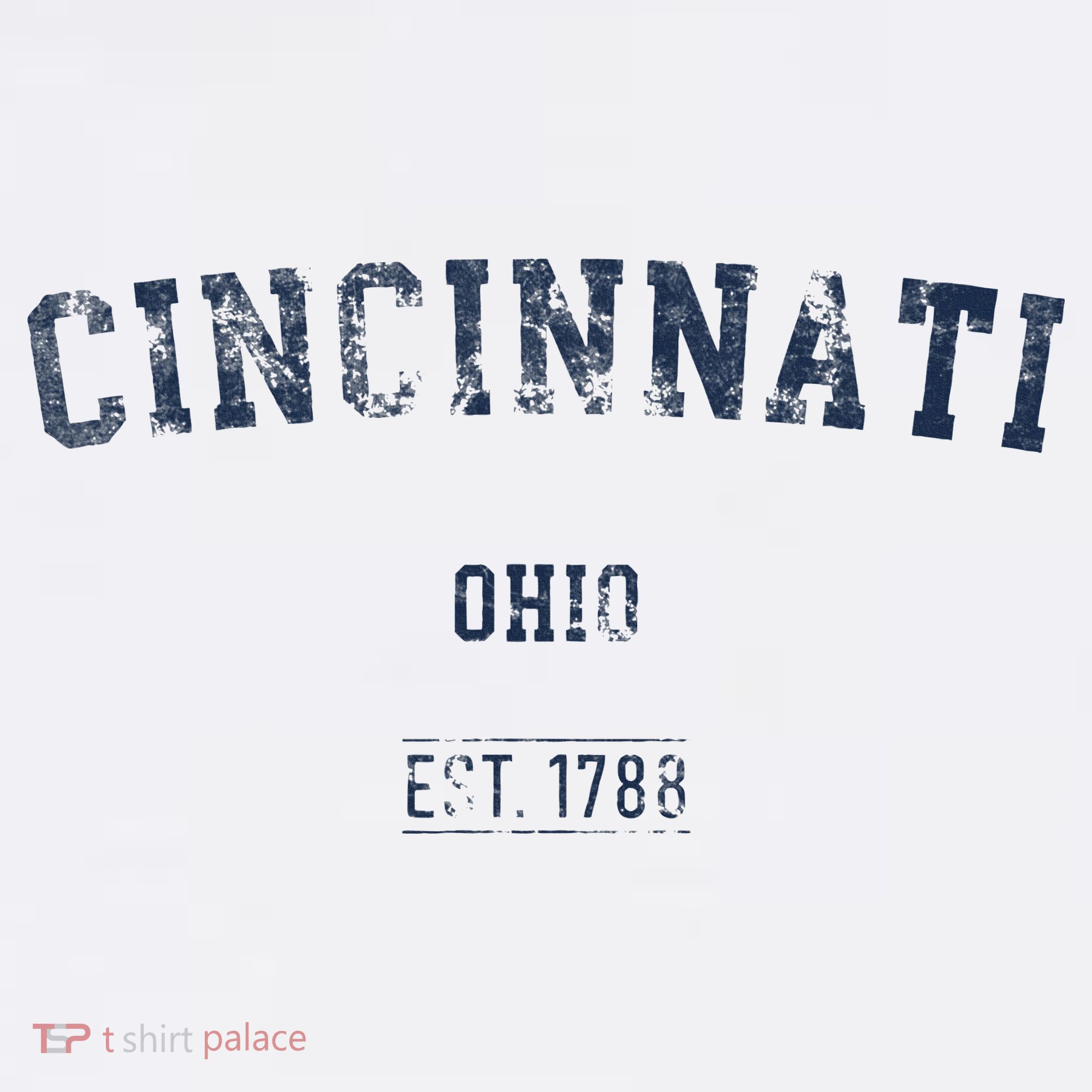 Cincinnati Ohio Distressed Text Sport Style Women's T-Shirt