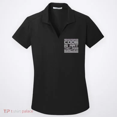 Code Is Art That Does Something  Women's Dry Zone Grid Polo