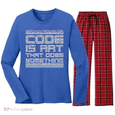 Code Is Art That Does Something  Women's Long Sleeve Flannel Pajama Set