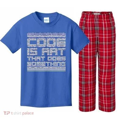 Code Is Art That Does Something  Kids Plaid Pajama Set