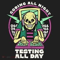 Coding All Night Testing All Day Skeleton Women's Sweatshirt thumb 2
