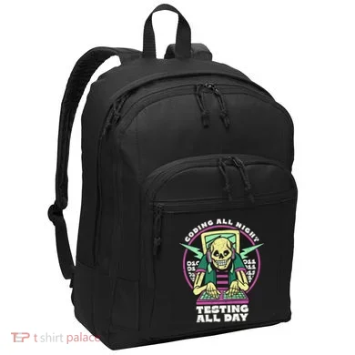 Coding All Night Testing All Day Skeleton Port Authority Basic Backpack
