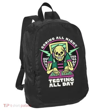 Coding All Night Testing All Day Skeleton Port Authority Crush Ripstop Backpack
