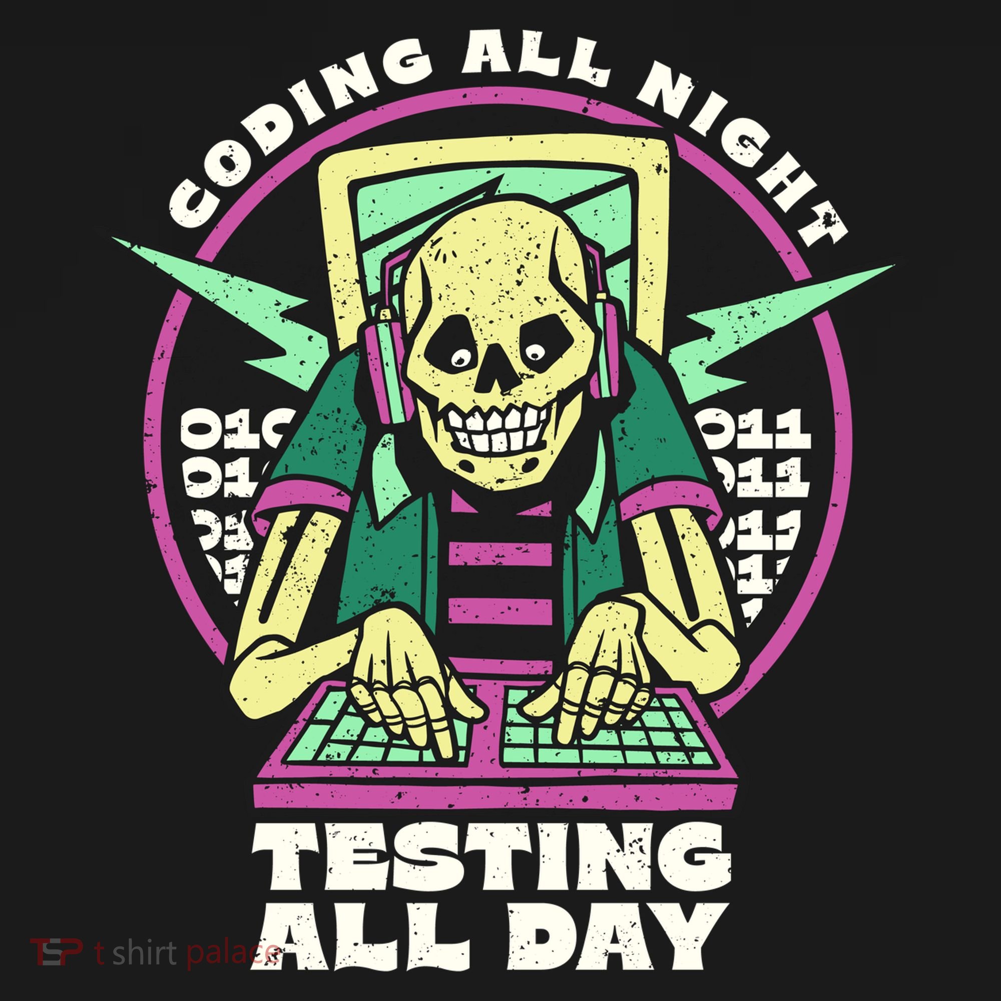 Coding All Night Testing All Day Skeleton Backpack