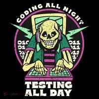 Coding All Night Testing All Day Skeleton Bucket Hat thumb 4