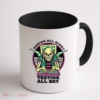 Coding All Night Testing All Day Skeleton Coffee Mug thumb 1