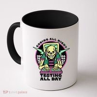 Coding All Night Testing All Day Skeleton Coffee Mug thumb 0