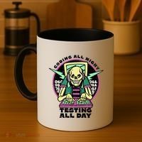 Coding All Night Testing All Day Skeleton Coffee Mug thumb 4