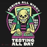 Coding All Night Testing All Day Skeleton Women's Hoodie thumb 2