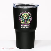 Coding All Night Testing All Day Skeleton Tumbler thumb 0