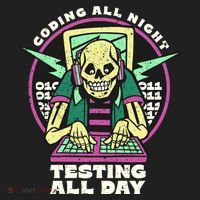 Coding All Night Testing All Day Skeleton Tumbler thumb 3