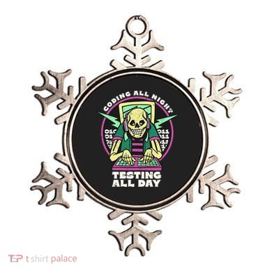 Coding All Night Testing All Day Skeleton Ornament