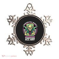 Coding All Night Testing All Day Skeleton Ornament thumb 0