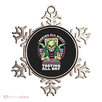 Coding All Night Testing All Day Skeleton Ornament