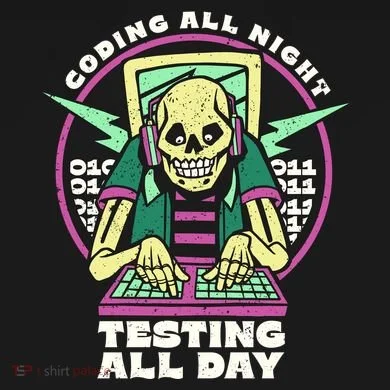 Coding All Night Testing All Day Skeleton Tall Sweatshirt