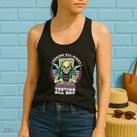 Coding All Night Testing All Day Skeleton Women's Tank Top thumb 2