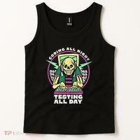Coding All Night Testing All Day Skeleton Tank Top thumb 2