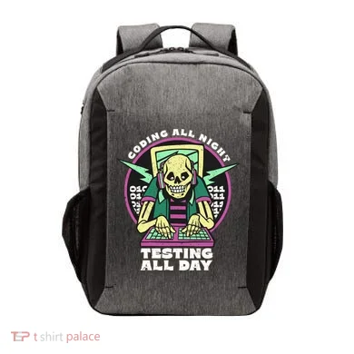 Coding All Night Testing All Day Skeleton Vector Backpack