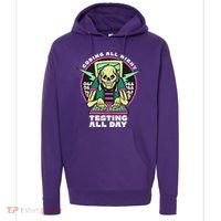 Coding All Night Testing All Day Skeleton Hoodie thumb 0