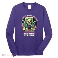 Coding All Night Testing All Day Skeleton Long Sleeve Shirt thumb 0