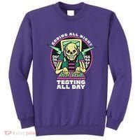 Coding All Night Testing All Day Skeleton Sweatshirt thumb 0