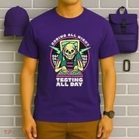 Coding All Night Testing All Day Skeleton T-Shirt thumb 6