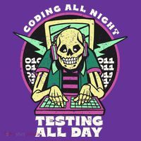 Coding All Night Testing All Day Skeleton Hat thumb 2