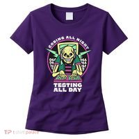 Coding All Night Testing All Day Skeleton Women's T-Shirt thumb 0