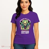 Coding All Night Testing All Day Skeleton Women's T-Shirt thumb 4