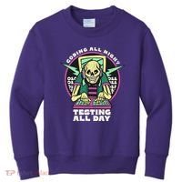 Coding All Night Testing All Day Skeleton Kids Sweatshirt thumb 0