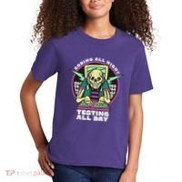 Coding All Night Testing All Day Skeleton Kids T-Shirt thumb 2