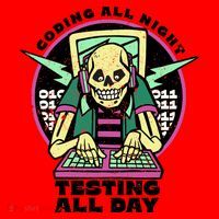 Coding All Night Testing All Day Skeleton Santa Hat thumb 1