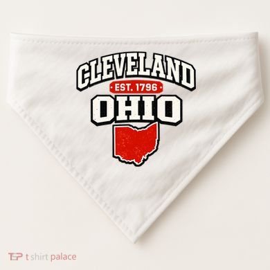 Cleveland Ohio Est. 1796 Vintage Collegiate State Pride USA-Made Doggie Bandana