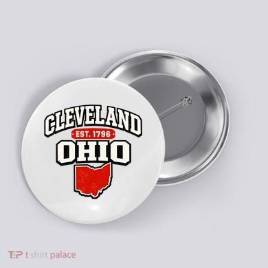 Cleveland Ohio Est. 1796 Vintage Collegiate State Pride Button
