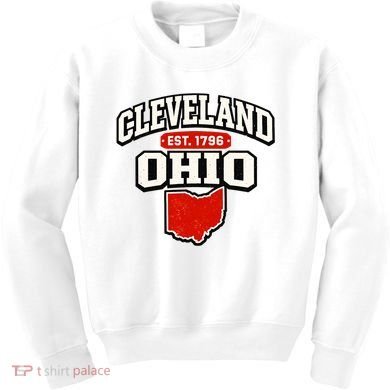 Cleveland Ohio Est. 1796 Vintage Collegiate State Pride Kids Sweatshirt