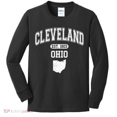 Cleveland Ohio Est 1803 Varsity Kids Long Sleeve Shirt