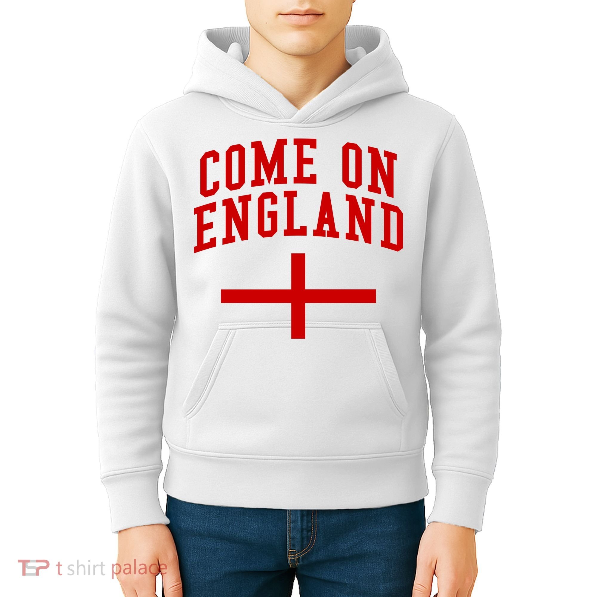 Come On England Flag England Pride Soccer Kids Hoodie