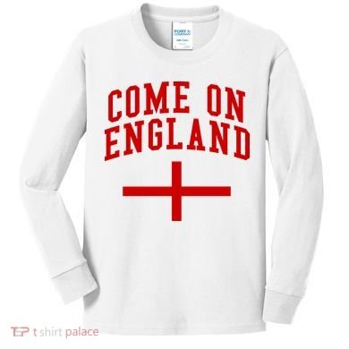 Come On England Flag England Pride Soccer Kids Long Sleeve Shirt