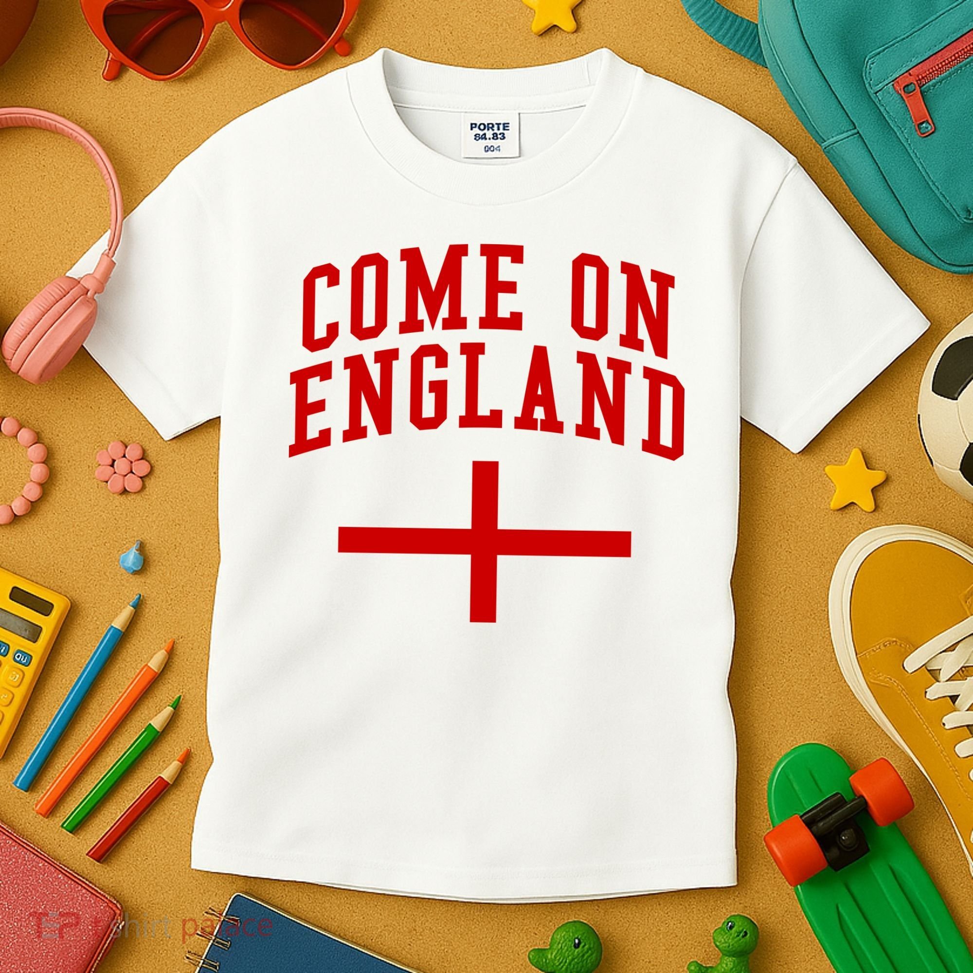 Come On England Flag England Pride Soccer Kids T-Shirt