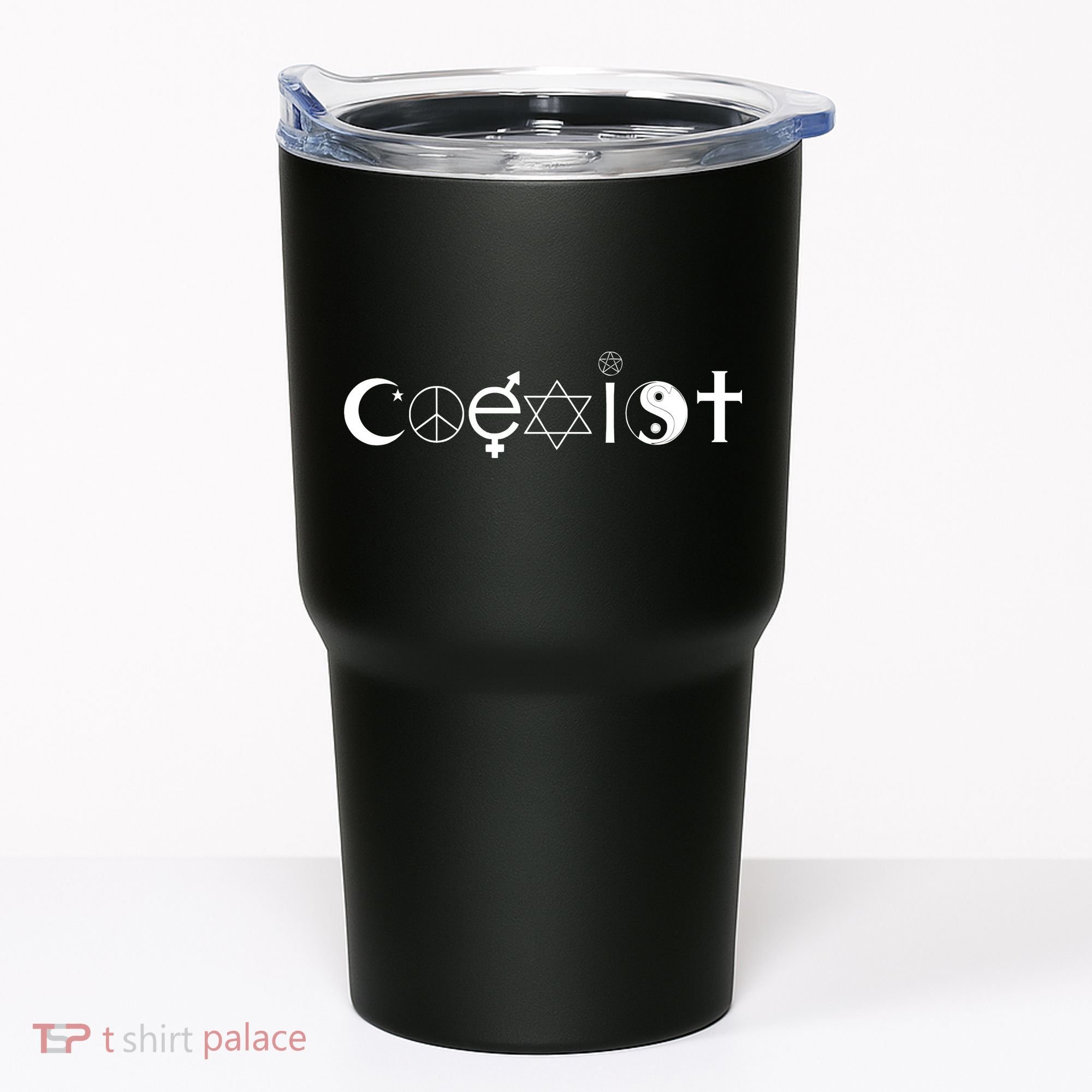 COEXIST Logo Love Peace Good Evil Cool Tumbler