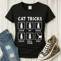 Cat Owner Funny Cat Tricks For Feline Kitten Lover Women's T-Shirt thumb 3