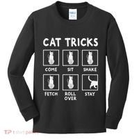 Cat Owner Funny Cat Tricks For Feline Kitten Lover Kids Long Sleeve Shirt thumb 0